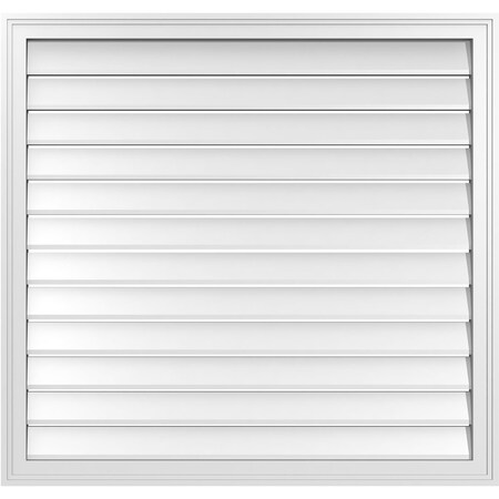 Ekena Millwork Vertical Surface Mount PVC Gable Vent: Functional, w/ 2"W x 1-1/2"P Brickmould Frame, 40"W x 38"H GVPVE40X3802SF